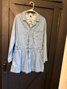 Universal Thread Light Blue Denim Romper Jumpsuit